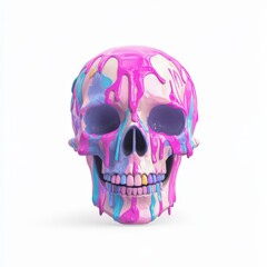 Colorful Melting Skull