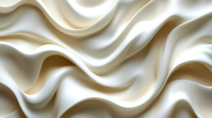 Wall Mural - Abstract background of soft, flowing, white, cream, and wavy fabric or liquid texture.