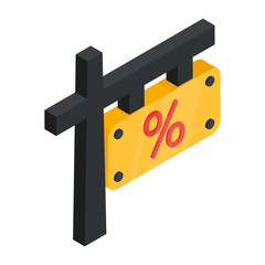 Sticker - Perfect design icon of sale board

