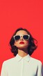 © Bipul Kumar - fashionable woman wearing sunglasses and red lipstick