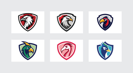 Sticker - Elegant Bird Shield Logos.