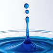 © HERI - Close-up of a blue water droplet on a white background
