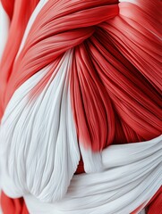 Leinwandbilder - This detailed representation highlights the intricate textures and colors of a red and white muscle, emphasizing the anatomical features. Generative AI