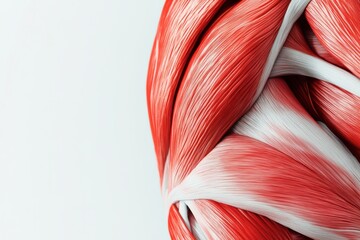 Aufkleber - This detailed representation highlights the unique features and textures of a red and white muscle, revealing its anatomical structure. Generative AI