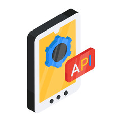 Sticker - Trendy design icon of mobile api

