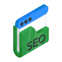 Sticker - A unique design icon of seo folder 

