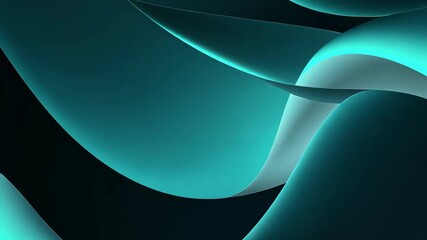 A minimalistic wallpaper with a dark blue and teal gradient background, featuring an abstract shape.