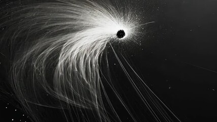 Wall Mural - a black hole's gravity distorts the light of stars behind it, creating an eerie, swirling effect