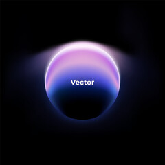 Wall Mural - abstract circle shapes with gradient isolated on black background. vector set. fluid vivid gradients
