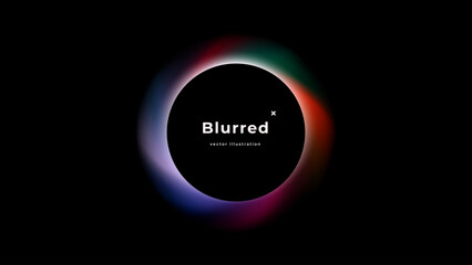 Wall Mural - abstract circle shapes with gradient isolated on black background. vector set. fluid vivid gradients
