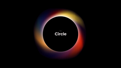 Wall Mural - abstract circle shapes with gradient isolated on black background. vector set. fluid vivid gradients