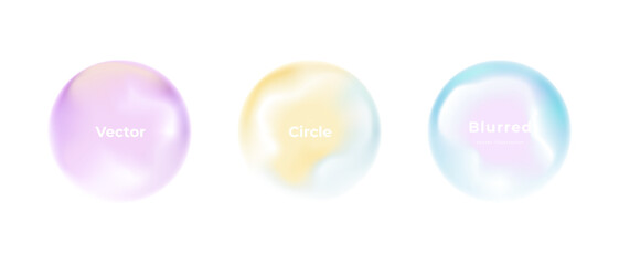 Wall Mural - abstract circle shapes with gradient isolated on white background. vector set. fluid vivid gradients