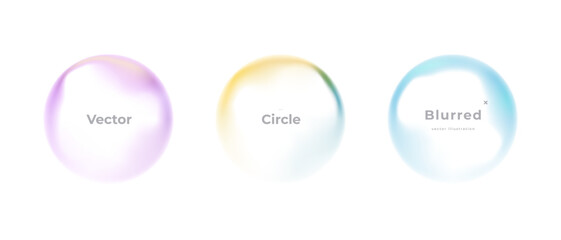 Wall Mural - abstract circle shapes with gradient isolated on white background. vector set. fluid vivid gradients