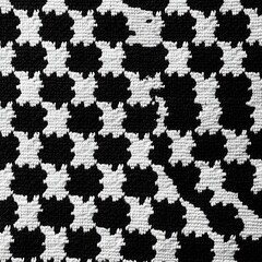 Wall Mural - A textured black and white pattern featuring a unique geometric design, perfect for backgrounds or artistic projects.