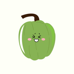 popular kawaii emoticon pumpkin design cartoon. Funny cute pumpkin seasonal vegetable cartoon character with different emotion and expression