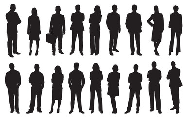 Poster - people business silhouette collection