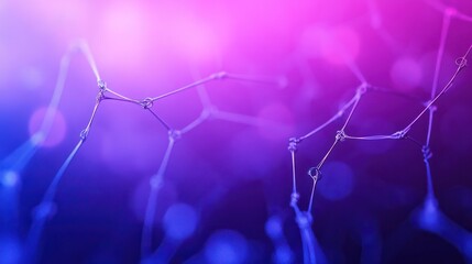 Poster - a purple and blue abstract background with a wire pattern