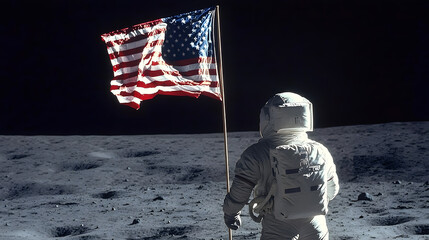 a cosmic snapshot: the american flag and the spectacle of space exploration on the moon