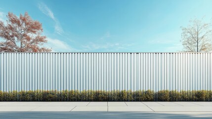 Poster - Modern house fence with copy space blue sky background 3D render