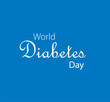 © Nayan - World diabetes day awareness poster banner background design with blue ribbon and circle badge on world map banner vector illustration