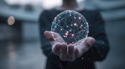Person Holding Digital Globe
