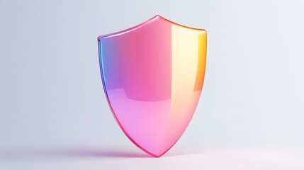 
Cyber security safety shield in minimalistic style. 3d vector illustration. white background