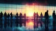 © Johannes - Silhouette of business people work together in office. Concept of teamwork and partnership. double exposure with network effects