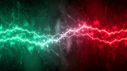 Wall Mural - Red and red blue electrical lightning background