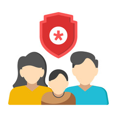 Wall Mural - Editable design icon of secure family 

