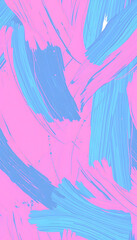 Wall Mural - Abstract seamless pattern with paint scribbles. Pink and blue brush strokes. Hand drawn grunge texture isolated with white highlights, png