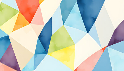 Wall Mural - Geometric background. Abstract Hand Drawn Pattern. Watercolor illustration, modern style isolated with white highlights, png