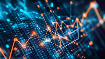 Leinwandbilder - Abstract Data Visualization with Dynamic Lines and Shapes