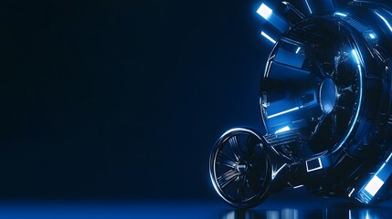 a poster for technology theme, a blue technological background