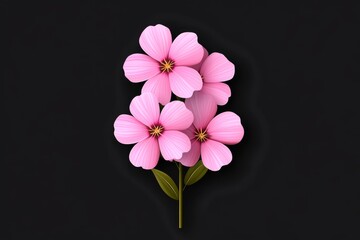 Fototapete - Phlox bloom in minimalist design, with its soft pink petals drawn in clean, simple lines on a flat background