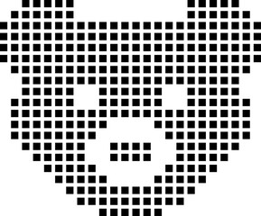 Wall Mural - Bear Face dotted Pixel Style Isolated on White background Vector illustration.