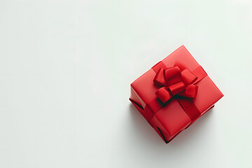 a vibrant red gift box on a white background