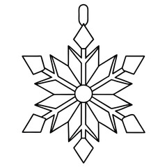 Canvas Print - Snowflake Paper Ornament Vector.