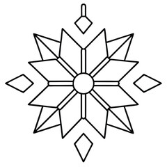 Sticker - Snowflake Paper Ornament Vector.