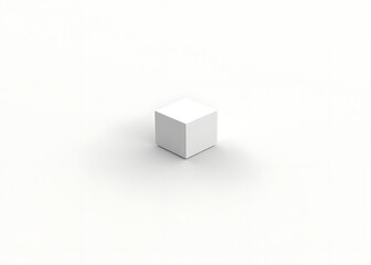 Minimalist geometric design featuring isolated cubes on a white canvas generated by artificial intelligence technology.