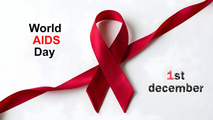 a digital illustration of a red ribbon for world aids day