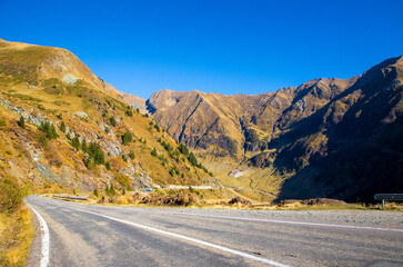 Wall Mural - Landscape with the Fagaras mountains in Romania seen from the Transfagarasan road