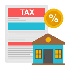 Canvas Print - Editable design icon of property tax

