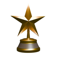 Wall Mural - A golden trophy with a star on top