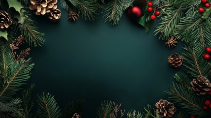 Wall Mural - Christmas background with copy space