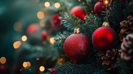Wall Mural - Christmas background with copy space