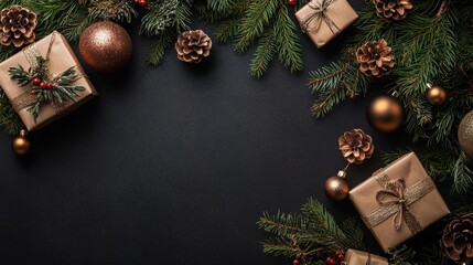 Wall Mural - christmas background with copy space