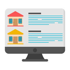 Sticker - Conceptual flat design icon of online property

