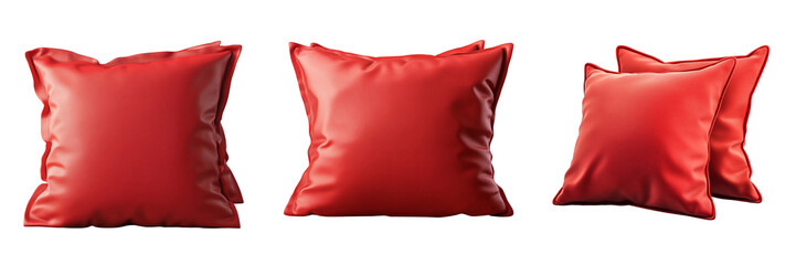 Set of A vibrant outdoor decorative pillow cover featuring a floral pattern on transparent background. Ai generated