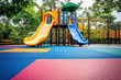 © TuruMuru - Vibrant outdoor playground features slides and jungle gym equipment