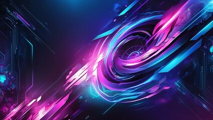 Blue and purple abstract futuristic gaming background. Generative Ai.